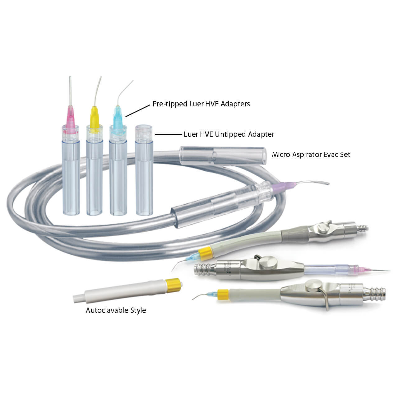 Adaptadores Luer Autoclavable para microaspiradores utilizados en succión de alta o baja potencia. Costo Unitario