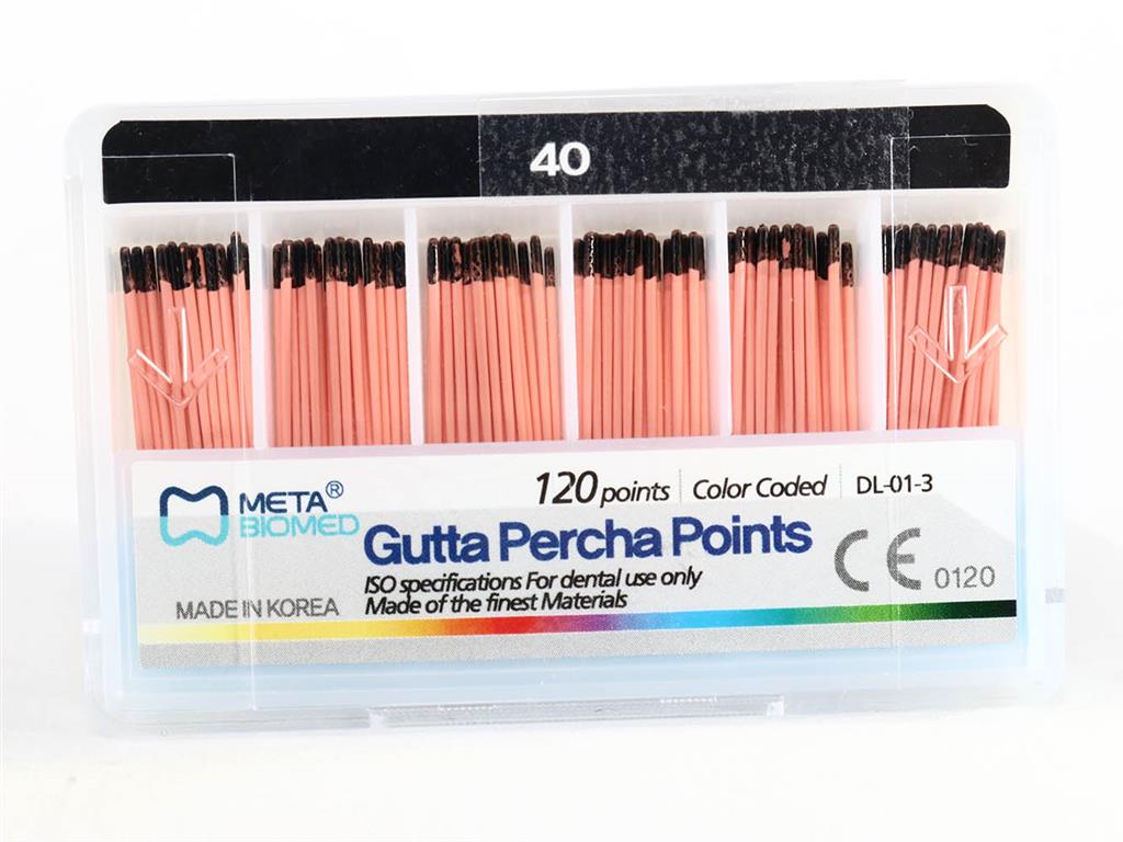 Gutapercha MetaBiomed No. 40. Caja con 120 puntas..(111530-40)