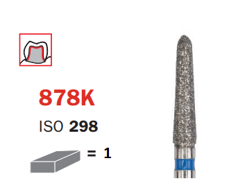 Fresa troncocónica punta torpedo grano grueso ø 1.6 mm 314SG878K016 Diaswiss