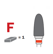 [1MX251F060] Carbide bur crosscut straight fine